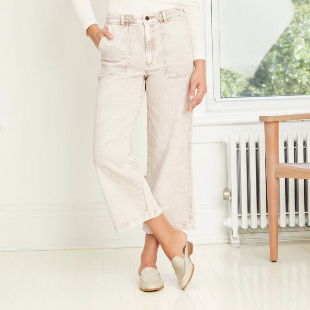 Wide leg crop jeans